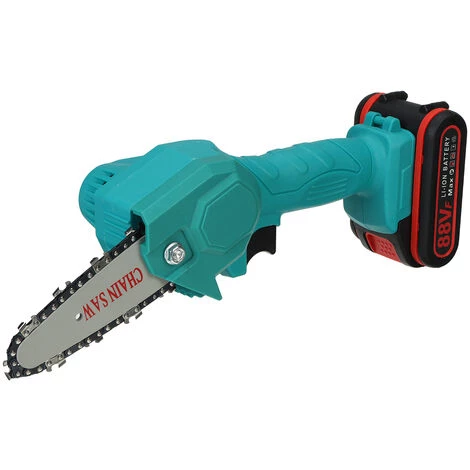 SWAGX 88V 1080W 2 Batterie 100mm Scie à Chaine électrique Sans Fil Outil De Coupe De Bois De Jardin Bleu 2 SWAGX 88V 1080W 2 Batterie 100mm Scie à Chaine électrique Sans Fil Outil De Coupe De Bois De Jardin Bleu – Image 2