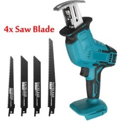SWAGX 18V Scie Sabre Sans Fil Avec 4 Lames (Sans Batterie) 0-3000rpm/min Scie Alternative électrique Pour Batterie Makita 18V -Scie électrique portative Soldes 33730541 4