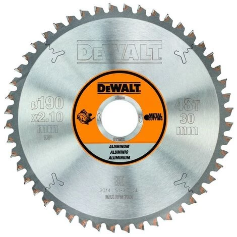 DEWALT DT1912-QZ - Cie Circulaire Portative 190x30mm 48D Pourl'aluminium TCG -5 ° 1 DEWALT DT1912-QZ - Cie Circulaire Portative 190x30mm 48D Pourl'aluminium TCG -5 °