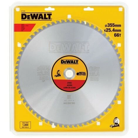DEWALT DT1926-QZ - Sheet Pour Cie Circulaire Tationnaire 355x25.4mm 66D Pour D'acier JCC1 5 ° 1 DEWALT DT1926-QZ - Sheet Pour Cie Circulaire Tationnaire 355x25.4mm 66D Pour D'acier JCC1 5 °