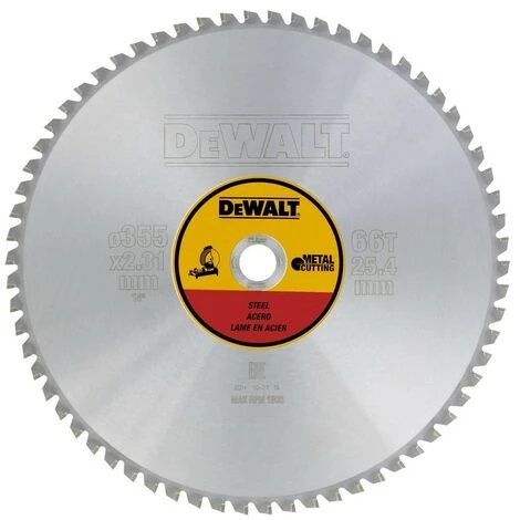 DEWALT DT1926-QZ - Sheet Pour Cie Circulaire Tationnaire 355x25.4mm 66D Pour D'acier JCC1 5 ° 2 DEWALT DT1926-QZ - Sheet Pour Cie Circulaire Tationnaire 355x25.4mm 66D Pour D'acier JCC1 5 ° – Image 2