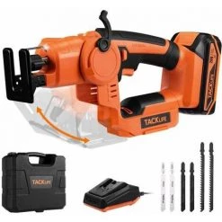 TACKLIFE Scie Sauteuse Sans Fil 18 V, 2 Modes De Coupe, Vitesse Réglable De 0 à 2 700 Tr/min, Scie à Métaux Légère Et Polyvalente Avec 6 Lames Pour Couper Le Bois, Les Tuyaux En PVC, Les Branches Et Le Métal- TLJS02D