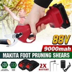 ZEBRAA Sécateur électeur 25mm 500W Tondeuse électrique Noir 88V 2 Batteries 9000mah -Scie électrique portative Soldes 35416544 3