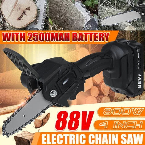 TIGA Mini Scie à Chaine électrique Sans Fil 800W Machine De Coupe De Bois Noir Avec 1 Batterie 2500mAh 88V 3 TIGA Mini Scie à Chaine électrique Sans Fil 800W Machine De Coupe De Bois Noir Avec 1 Batterie 2500mAh 88V – Image 3