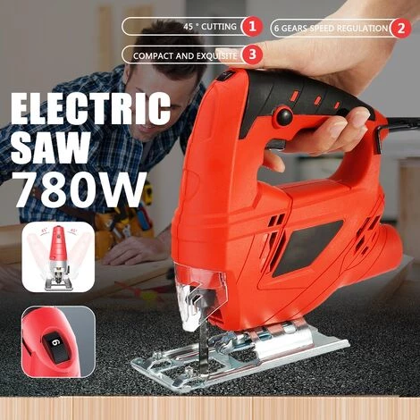 TIGA Scie Sauteuse électrique Professionnelle Avec 10 Lames Accueil Outils Multifonctionnels Pour Le Travail Du Bois Scie Courbe Scies à Tirer 220v 780W 0-3000r / Min 4 TIGA Scie Sauteuse électrique Professionnelle Avec 10 Lames Accueil Outils Multifonctionnels Pour Le Travail Du Bois Scie Courbe Scies à Tirer 220v 780W 0-3000r / Min – Image 4