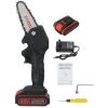 TIGA Scie à Chaine électrique 1 Batterie 88V 1080W 4 Pouce Sans Fil Outil De Coupe De Bois De Jardin Noir
