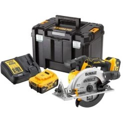 Scie Circulaire 165 Mm XR 18V DEWALT + 2 Batteries 5Ah + Coffret Tstak - DCS565P2-QW -Scie électrique portative Soldes 36597587 3