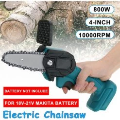 TIGA Mustool Scie à Chaine électrique Sans Fil 4 Pouces 800W Pour Makita 18V Batterie (Machine Seulement) -Scie électrique portative Soldes 36807512 4