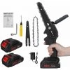 TIGA Mustool Scie à Chaine électrique 6 Pouces 88Vf 1200W 10000 Tr/min Avec 2 Batteries