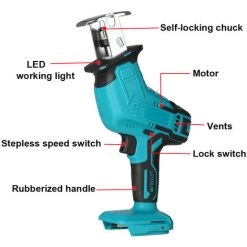TIGA Scie Sabre Alternative électrique Coupe Du Bois Avec Lumières LED Pour Makita(Sans Batterie) -Scie électrique portative Soldes 36807743 5