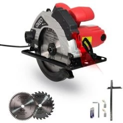 OXEO Scie Circulaire Avec Guide Laser 1200w - Livré Avec 2 Disques : Un Disque 24 Dents Et Un Disque 60 Dents