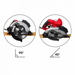 OXEO Scie Circulaire Avec Guide Laser 1200w - Livré Avec 2 Disques : Un Disque 24 Dents Et Un Disque 60 Dents -Scie électrique portative Soldes 36824577 4