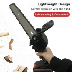 GISAM Scie à Chaîne électroportative 6 Pouces 21V 2 Batterie Outils De Jardinage Du Bois Coupe-bois -Scie électrique portative Soldes 36860768 3