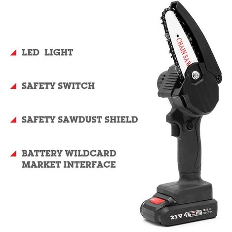 GISAM Scie à Chaîne électroportative 21V 2 Batterie Portable Scie Électrique Jardin Logging 4PCS Chaîne Supplémentaire 3 GISAM Scie à Chaîne électroportative 21V 2 Batterie Portable Scie Électrique Jardin Logging 4PCS Chaîne Supplémentaire – Image 3