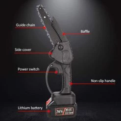 HAPPYSHOPPING Scie A Chaine Electrique Standard Europeenne De 6 Pouces Avec Deux Batteries Et Une Charge -Scie électrique portative Soldes 37000131 3