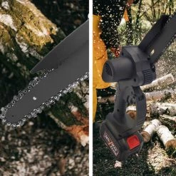 HAPPYSHOPPING Scie A Chaine Electrique Standard Europeenne De 6 Pouces Avec Deux Batteries Et Une Charge -Scie électrique portative Soldes 37000131 5