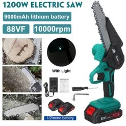 SWAGX 1200W 88VF 10000RPM Scie à Chaine électrique Sans Fil Tronconneuse électrique 2 Batterie 8 SWAGX 1200W 88VF 10000RPM Scie à Chaine électrique Sans Fil Tronconneuse électrique 2 Batterie -Scie électrique portative Soldes 39177892 4
