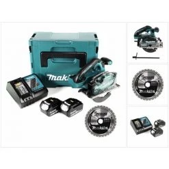 Makita DCS 553 RTJ Scie Circulaire Pour Métaux 18V 150 Mm Brushless + 2x Batteries 5,0Ah + Chargeur + 2x Lames De Scie Pour Le Métal + Coffret Makpac