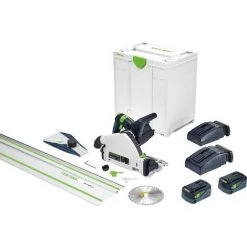 Festool TSC55KEBI-Plus/XL-FS 18Vx2 2x5.2Ah 160mm Cordless Plunge Cut Saw Rail Kit