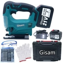 GISAM Scie Sauteuse 21V 2Batterie 10PC Lame De Scie