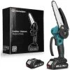 TOPSHAK Tronconneuse élagueuse Sans Fil 120mm 6" 2 Batterie 18V Scie à Buche Scie à Chaine Tronconneuse à Batterie élagueuse électrique Sans Fil VIOLEWORKS 1 Chargeur LCD Affichage