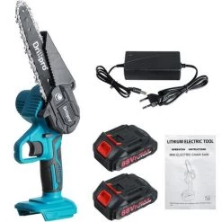 INSMA Drillpro Scie à Chaine Tronconneuse à Batterie élagueuse Electrique Sans Fil 550W 3000rpm 6 Pouce 2 Batterie + 1 Chargeur -Scie électrique portative Soldes 41438350 3