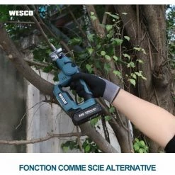 WESCOTOOLS WESCO 18V Scie Sauteuse Sans Fil, 2 En 1 Scie Sabre, Batterie Li-ion 2.0Ah -Scie électrique portative Soldes 42250457 3
