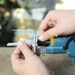 WESCOTOOLS WESCO 18V Scie Sauteuse Sans Fil, 2 En 1 Scie Sabre, Batterie Li-ion 2.0Ah -Scie électrique portative Soldes 42250457 5