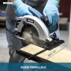 WESCO TOOLS Scie Circulaire 1400W, Lames 24T/40T (185mm), WESCO WS3441.2 -Scie électrique portative Soldes 42259473 3