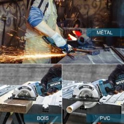 WESCOTOOLS 18V Mini Scie Circulaire 85mm, Profondeur De Coupe 0-27mm (90º) WS2978 -Scie électrique portative Soldes 42474891 3