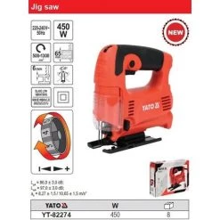 YATO Scie Sauteuse - 450W - 3100 Min-1 7 YATO Scie Sauteuse - 450W - 3100 Min-1 -Scie électrique portative Soldes 42685224 3