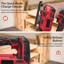 Jeu De Scies Sauteuses Rechargeables METERK 20V Norme Européenne -Scie électrique portative Soldes 42731002 4