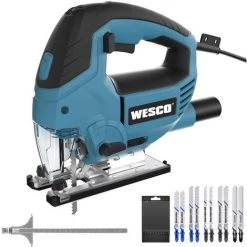 WESCOTOOLS Scie Sauteuse 850W, Avec 10Pcs Lames WESCO WS3772.1