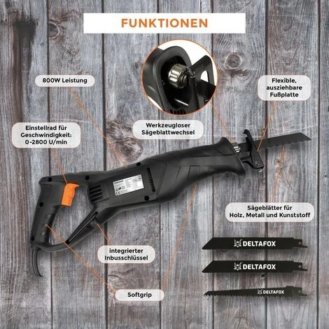 Deltafox Scie Sabre - 800W 2 Deltafox Scie Sabre - 800W – Image 2