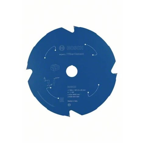 Bosch Lame De Scie Circulaire Expert Pour Fibrociment, 160 X 1,8 / 1,2 X 20, 4 Dents 1 Bosch Lame De Scie Circulaire Expert Pour Fibrociment, 160 X 1,8 / 1,2 X 20, 4 Dents