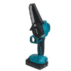 DMTOOL 26V Mini Scie électrique Sans Balais 4 Pouces Thermostat Sans Fil Tron?onneuse Pour L'exploitation Forestière Outils De Coupe De Bois + 2 Batteries