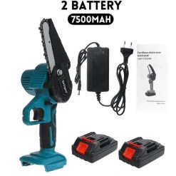 DMTOOL 26V Mini Scie électrique Sans Balais 4 Pouces Thermostat Sans Fil Tron?onneuse Pour L'exploitation Forestière Outils De Coupe De Bois + 2 Batteries -Scie électrique portative Soldes 44099044 4