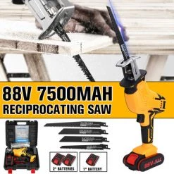 VIOLEWORKS 88V 7500mAh Scie Sabre 300mm Scie Alternative Sans Fil Bois Métal Avec 1 Batterie Jmax