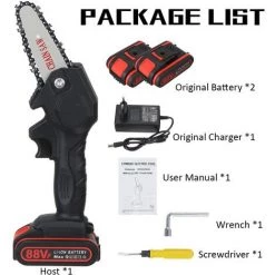 JMAX Tronçonneuse à Batterie Sans Fil De 4 Pouces Et 2*batteries 88VF Portable Scie Électrique Jardin Logging -Scie électrique portative Soldes 44651015 3