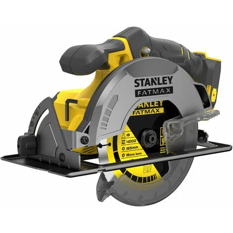 STANLEY Scie Circulaire Sans Fil 18V, Gamme FATMAX V20, 165mm, Vitesse 4000 Trs/mn Brushless - SFMCS500B-XJ - Sans Batterie, Ni Chargeur 1 STANLEY Scie Circulaire Sans Fil 18V, Gamme FATMAX V20, 165mm, Vitesse 4000 Trs/mn Brushless - SFMCS500B-XJ - Sans Batterie, Ni Chargeur