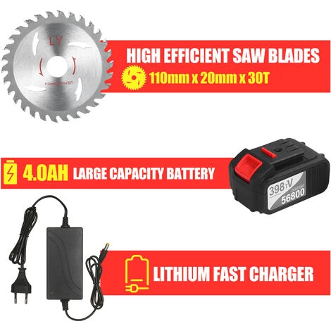 ASUPERMALL 21V 4.0Ah Scie Circulaire Sans Fil 6500Rpm Coupe En Biseau Réglable à 45 Degrés 4 ASUPERMALL 21V 4.0Ah Scie Circulaire Sans Fil 6500Rpm Coupe En Biseau Réglable à 45 Degrés – Image 4