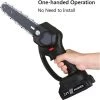 SUPERSELLER Scie à Chaîne électroportative Norme Européenne F005 Mini Scie à Chaîne électrique Noire De 6 Pouces Avec 2 Tronçonneuses à Main à Batterie 24 V Avec 2 Chaînes De Remplacement Petite Tronçonneuse Portable,