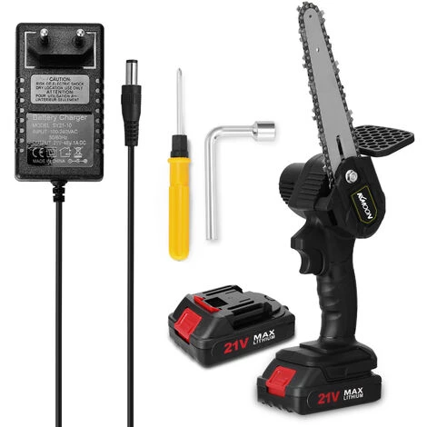 Scie à Chaîne électroportative KKmoon Mini Scie à Chaîne électrique à Vitesse Variable Sans Fil De 6 Pouces 21V, Brossée En Continu, Petite Scie à Main à Main Pour La Coupe Et La Coupe, Scie électrique Au Lithium Portable, Branche D'élagage De Jardin Et D 2 Scie à Chaîne électroportative KKmoon Mini Scie à Chaîne électrique à Vitesse Variable Sans Fil De 6 Pouces 21V, Brossée En Continu, Petite Scie à Main à Main Pour La Coupe Et La Coupe, Scie électrique Au Lithium Portable, Branche D'élagage De Jardin Et D – Image 2