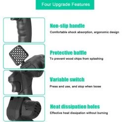 Scie à Chaîne électroportative KKmoon 6 Pouces 48VF ​​Mini Scie à Chaîne électrique à Vitesse Variable Sans Fil Brossée Sans Fil Petite Scie à Main De Ménage Et De Coupe Scie électrique Portable Au Lithium Branche D'élagage De Jardin Et De Jardin Scie à C -Scie électrique portative Soldes 46772917 4