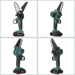 SUPERSELLER Scie à Chaîne électroportative Mini Scie à Chaîne électrique Sans Fil De 4 Pouces 21V Petite Scie à Main Domestique Pour Abattage D'arbres Scie électrique Portable Au Lithium Bois D'élagage De Jardin Et De Jardin Scie à Chaîne électrique à Une Main Une Pu -Scie électrique portative Soldes 46772996 3