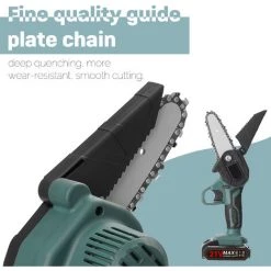 SUPERSELLER Scie à Chaîne électroportative Mini Scie à Chaîne électrique Sans Fil De 4 Pouces 21V Petite Scie à Main Domestique Pour Abattage D'arbres Scie électrique Portable Au Lithium Bois D'élagage De Jardin Et De Jardin Scie à Chaîne électrique à Une Main Une Pu -Scie électrique portative Soldes 46772996 4