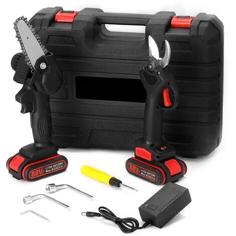 Scie à Chaîne électroportative KKmoon 21V Mini Scie à Chaîne électrique Sans Fil De 4 Pouces Ensemble De Ciseaux électriques Ménagers à Main 88VF Petit Ensemble D'outils D'élagage Pour Le Jardinage Du Bois Scie à Chaîne électrique Avec Moteur à Brosse, Mo 3 Scie à Chaîne électroportative KKmoon 21V Mini Scie à Chaîne électrique Sans Fil De 4 Pouces Ensemble De Ciseaux électriques Ménagers à Main 88VF Petit Ensemble D'outils D'élagage Pour Le Jardinage Du Bois Scie à Chaîne électrique Avec Moteur à Brosse, Mo – Image 3