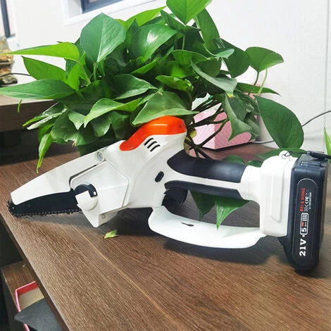 SUPERSELLER Scie à Chaîne électroportative Scie à Chaîne Monobrin, Moteur Sans Balais, Petite Scie électrique Au Lithium Rechargeable, Outil D'élagage Forestier, Mini Scie électrique Haute Puissance, Norme Européenne Blanche, 2 SUPERSELLER Scie à Chaîne électroportative Scie à Chaîne Monobrin, Moteur Sans Balais, Petite Scie électrique Au Lithium Rechargeable, Outil D'élagage Forestier, Mini Scie électrique Haute Puissance, Norme Européenne Blanche, – Image 2