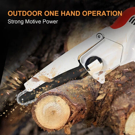 SUPERSELLER Scie à Chaîne électroportative Scie à Chaîne Monobrin, Moteur Sans Balais, Petite Scie électrique Au Lithium Rechargeable, Outil D'élagage Forestier, Mini Scie électrique Haute Puissance, Norme Européenne Blanche, 3 SUPERSELLER Scie à Chaîne électroportative Scie à Chaîne Monobrin, Moteur Sans Balais, Petite Scie électrique Au Lithium Rechargeable, Outil D'élagage Forestier, Mini Scie électrique Haute Puissance, Norme Européenne Blanche, – Image 3