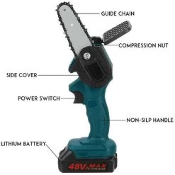 SUPERSELLER Scie à Chaîne électroportative Mini Scie à Chaîne électrique Portative De 4 Pouces Abattage De Bois Domestique Petite Scie électrique 48VF ​​​​EU, -Scie électrique portative Soldes 46773250 3